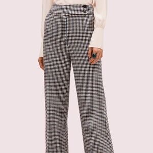 NWOT Kate Spade LONG Pop Houndstooth Flare Pant Trouser Dress Pant Size 14